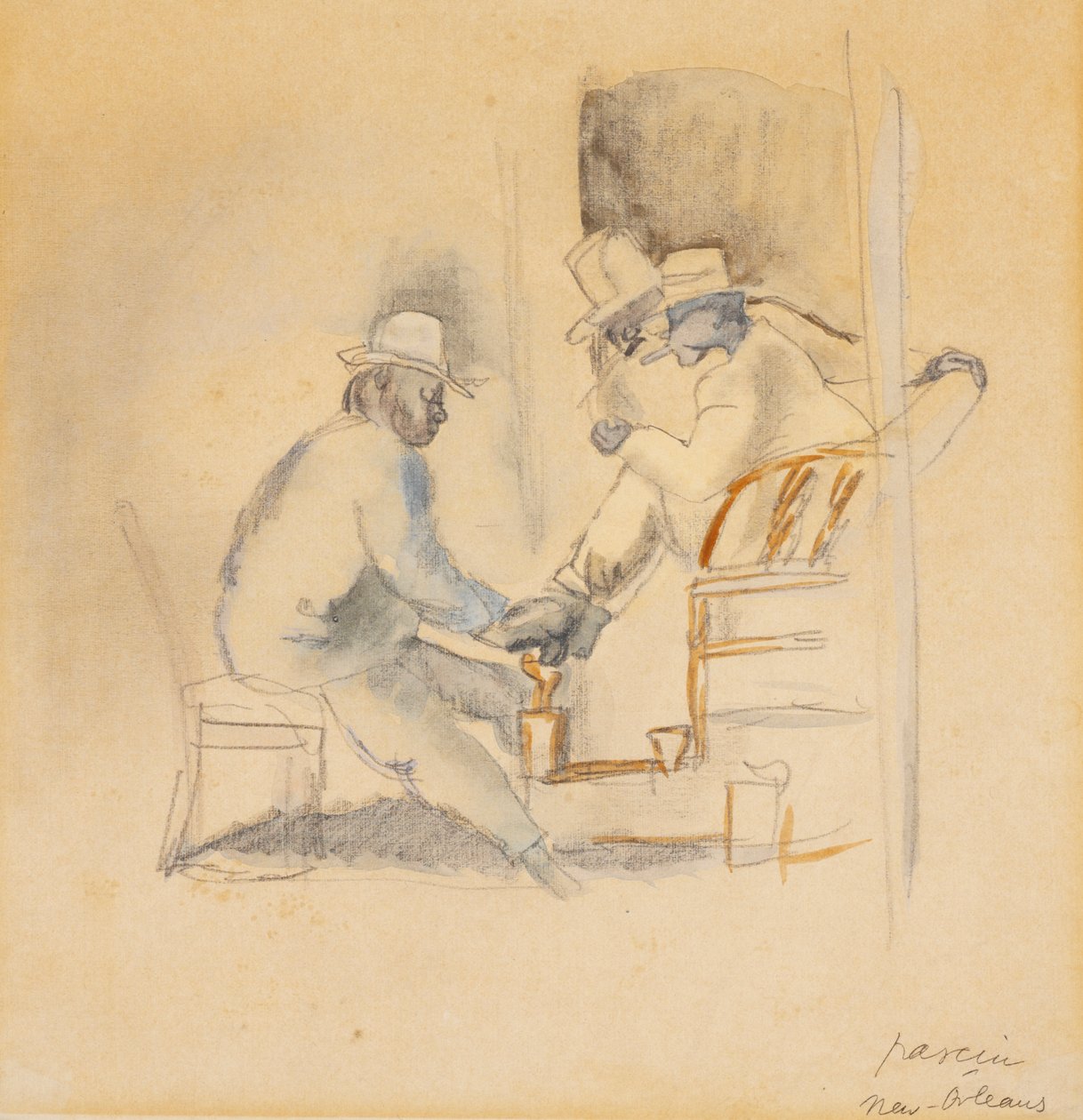 Shoeshine by Jules Pascin
