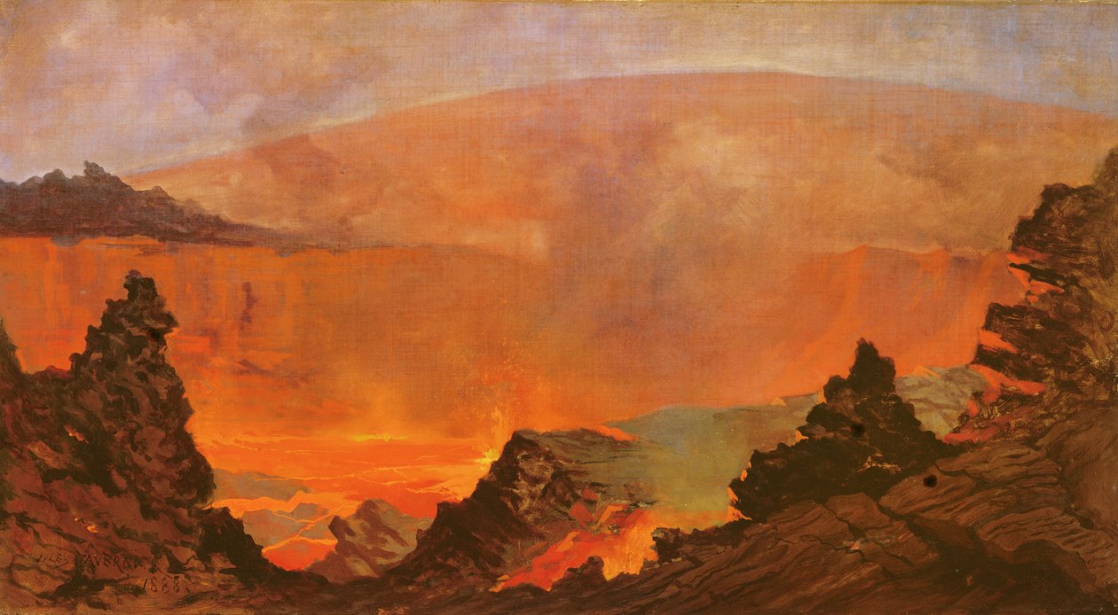 Volcano in Hawaii, 1888 by Jules Tavernier