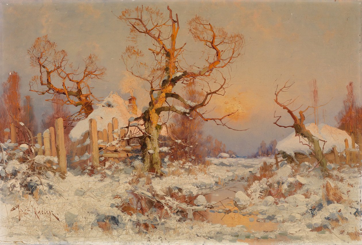 Winter Landscape in the Evening Sun by Juli Julievich Klever