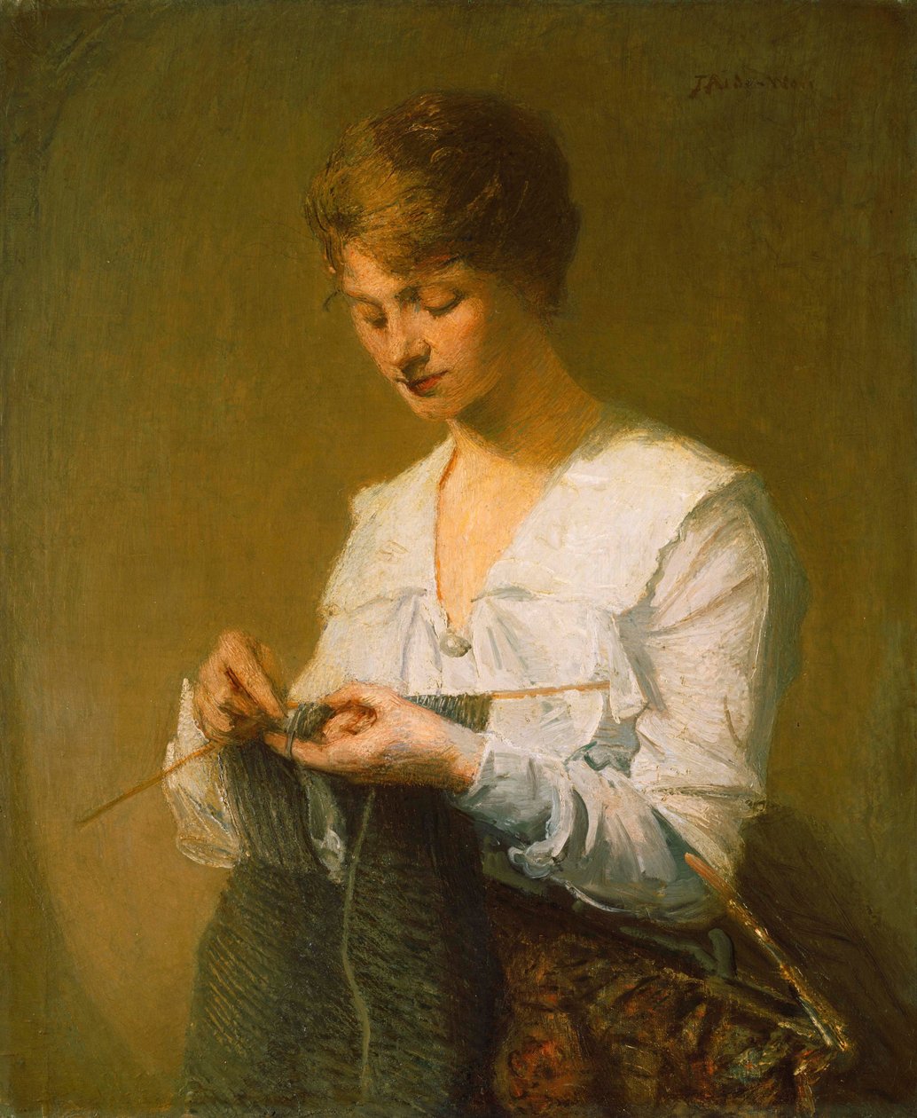 Knitting for Soldiers by Julian Alden Weir