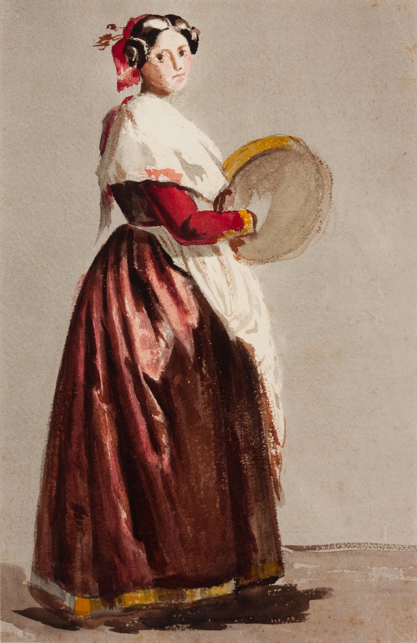 Italian Woman with a Tambourine by Julie Wilhelmine Hagen Schwarz