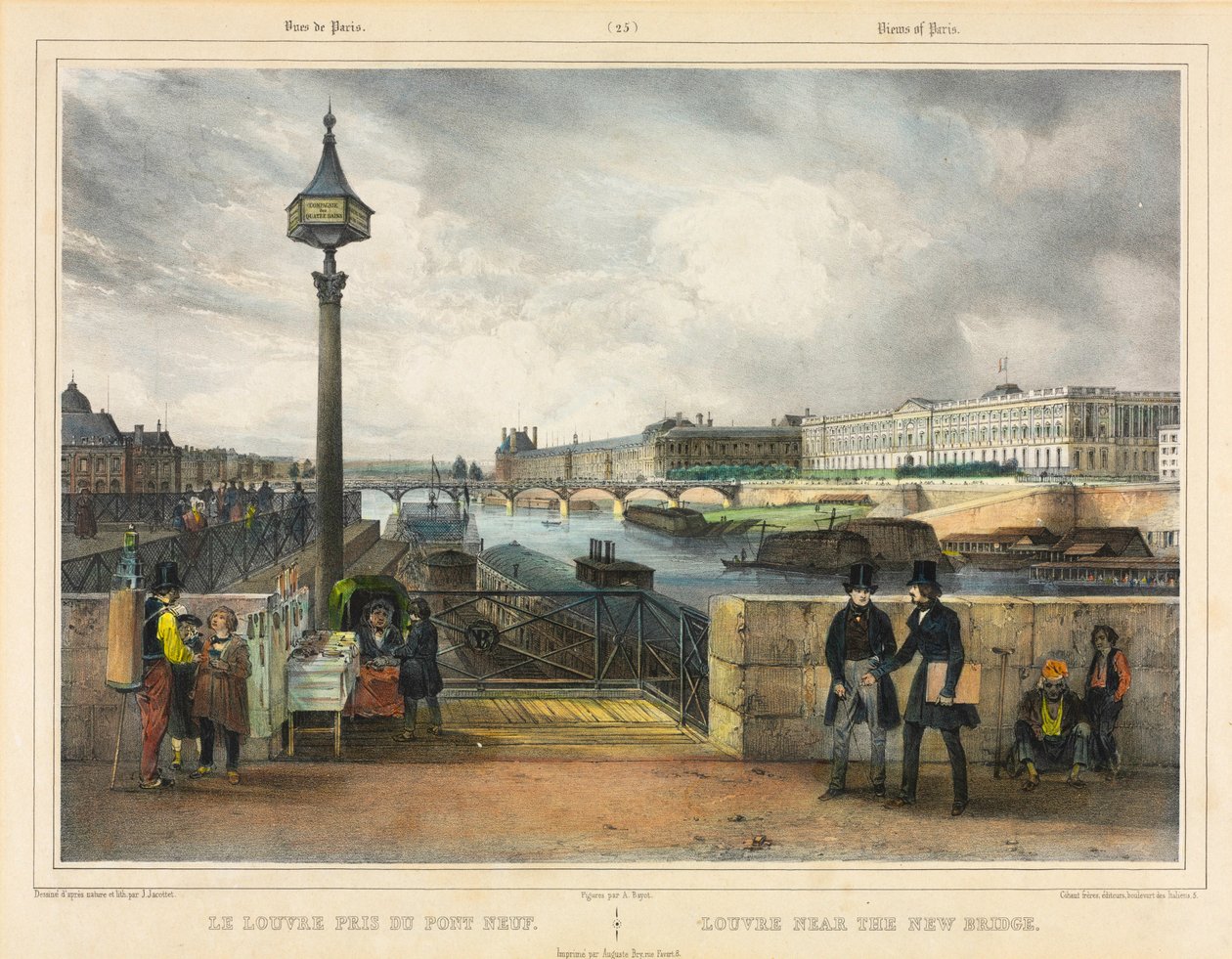 The Louvre near the New Bridge by Julien Louis Jacottet