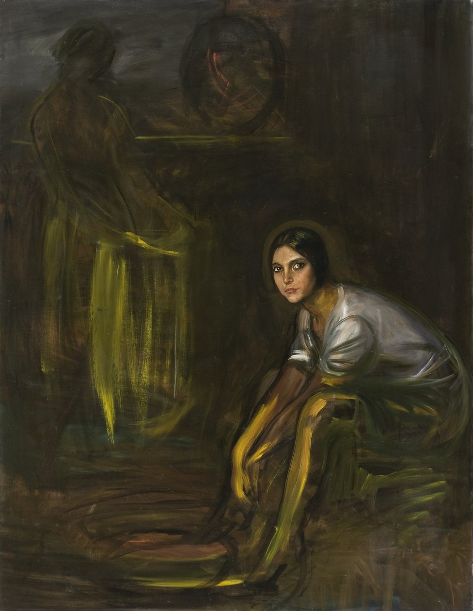 Composition with the Little Coal Girl by Julio Romero de Torres
