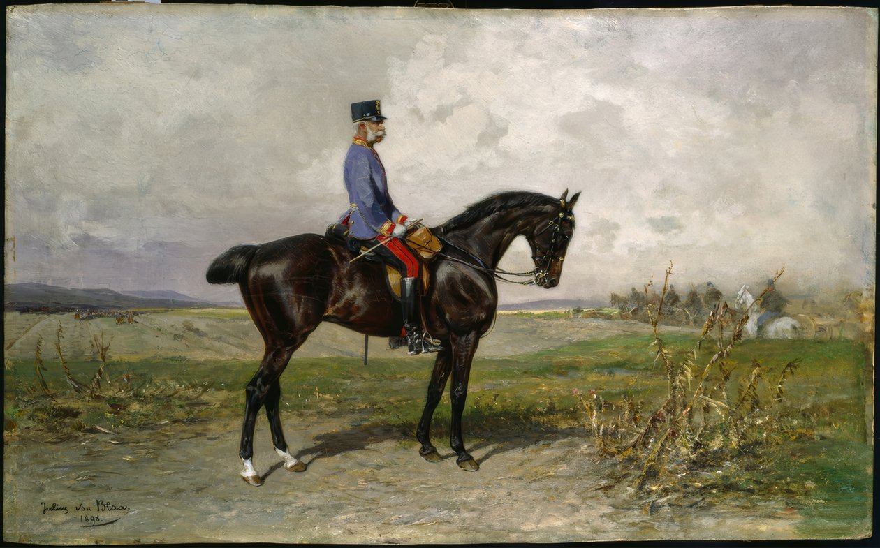 Franz Joseph, Equestrian Portrait / Blaas by Julius von Blaas