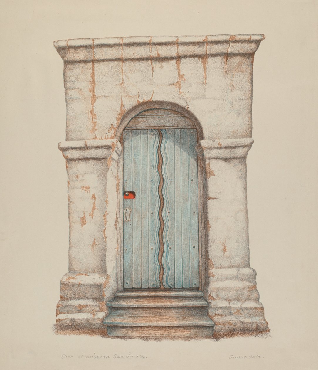 Doorway at Mission San Juan by June Dale