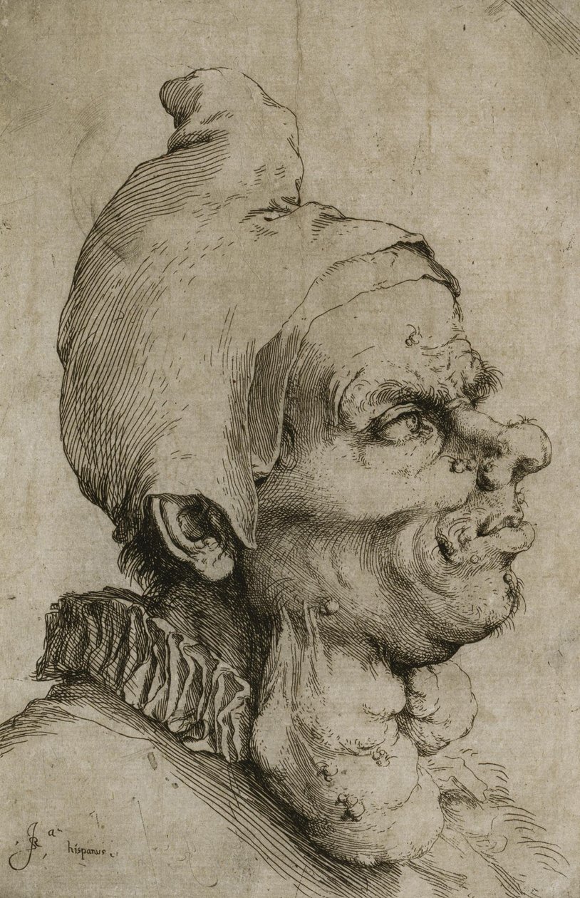 Large Grotesque Head by Jusepe de Ribera