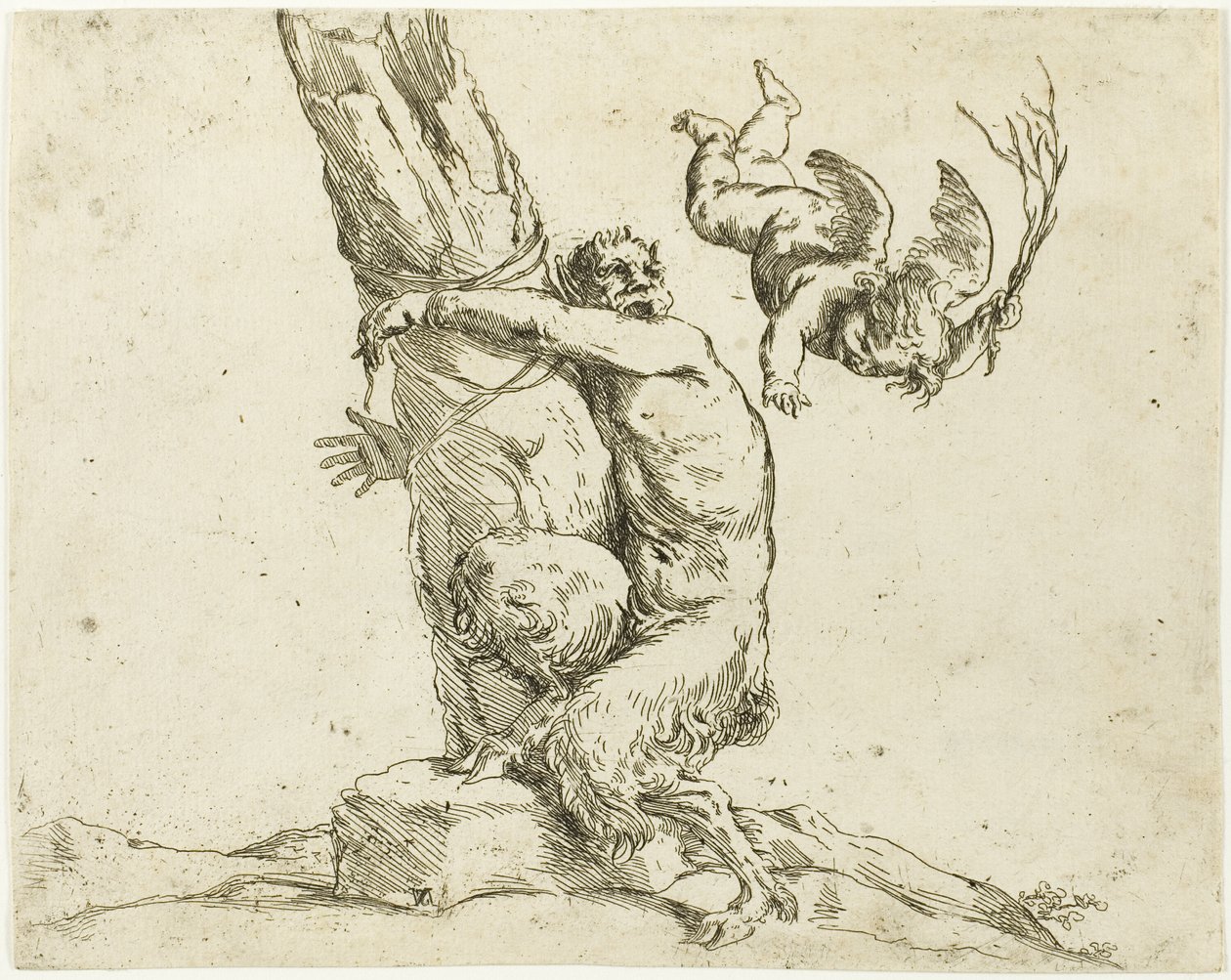 Cupid Punishing a Satyr by Jusepe de Ribera