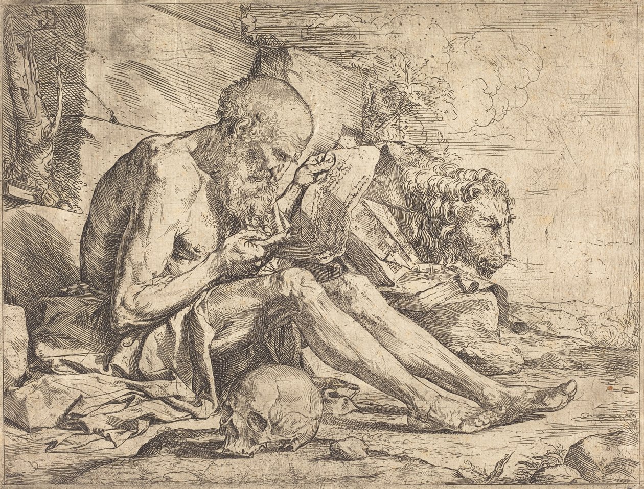 Saint Jerome Reading by Jusepe de Ribera
