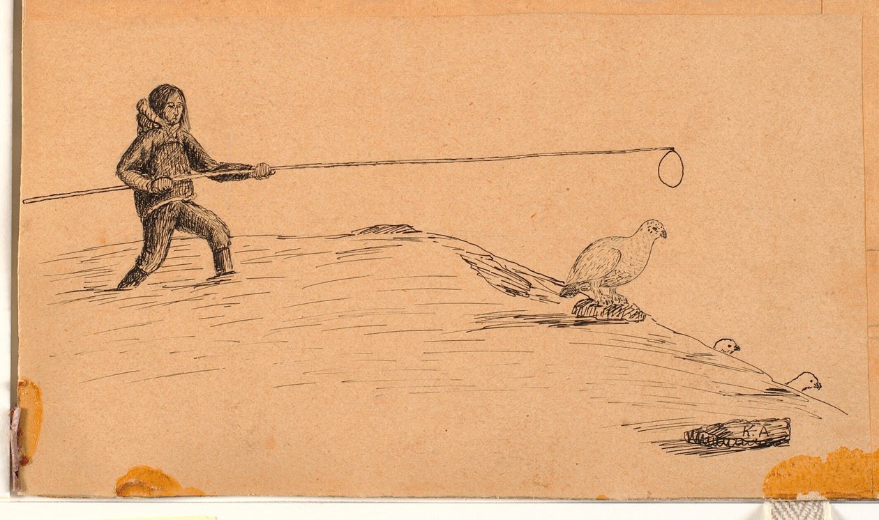 Ptarmigan Hunting with Long Pole and Noose by Kaarale Andreassen