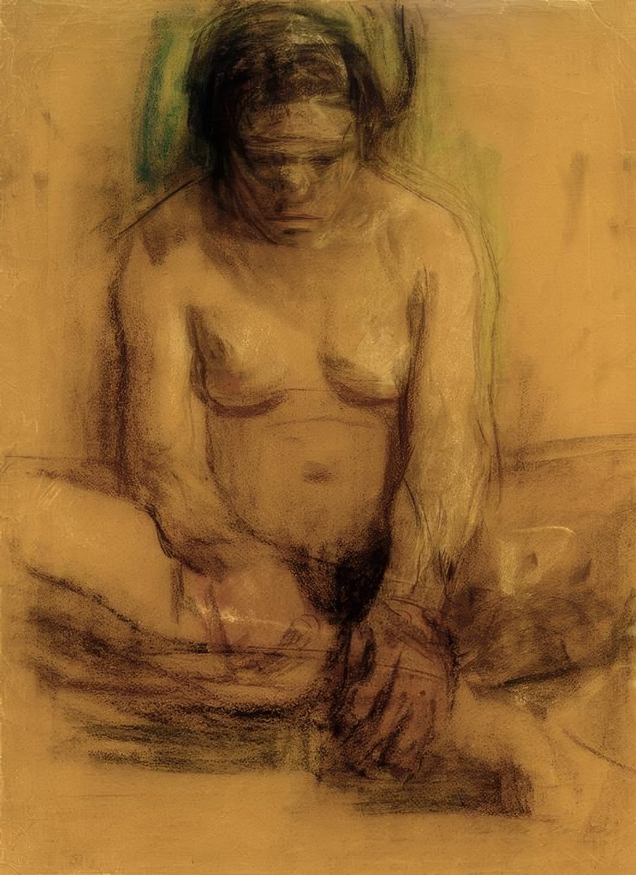 Seated Female Nude by Käthe Kollwitz