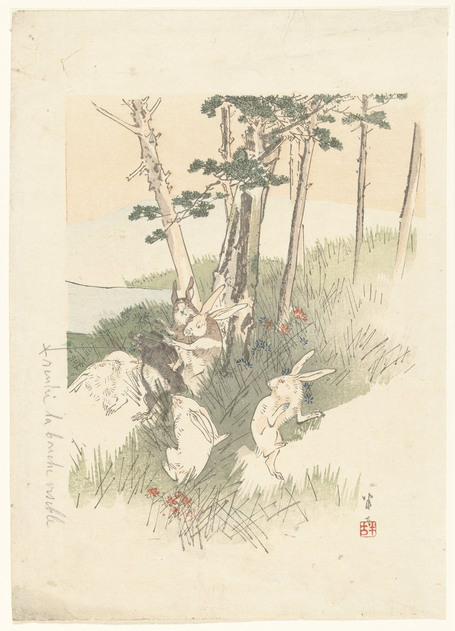 Rabbits and a Mole by Kajita Hanko