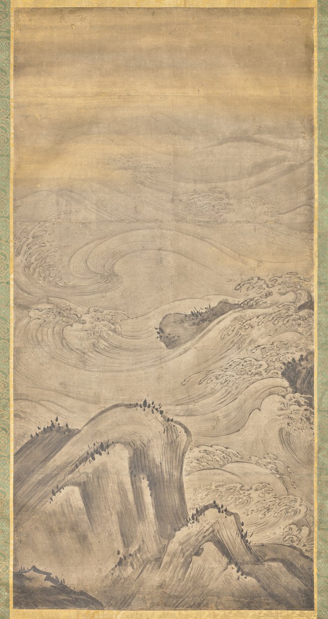 Rocks and Waves by Kano Motonobu