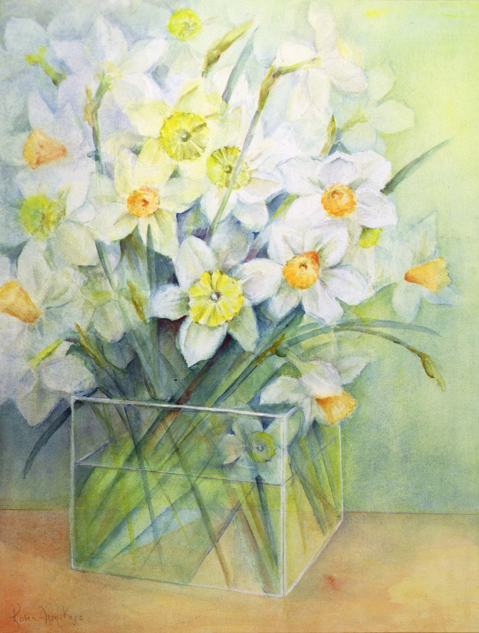 Jonquils in a Glass Vase by Karen Armitage