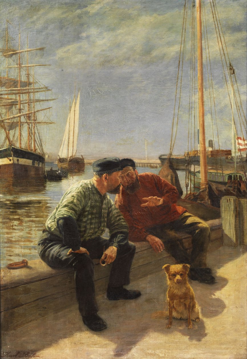 Two Fishermen on the Quay by Karl Behm