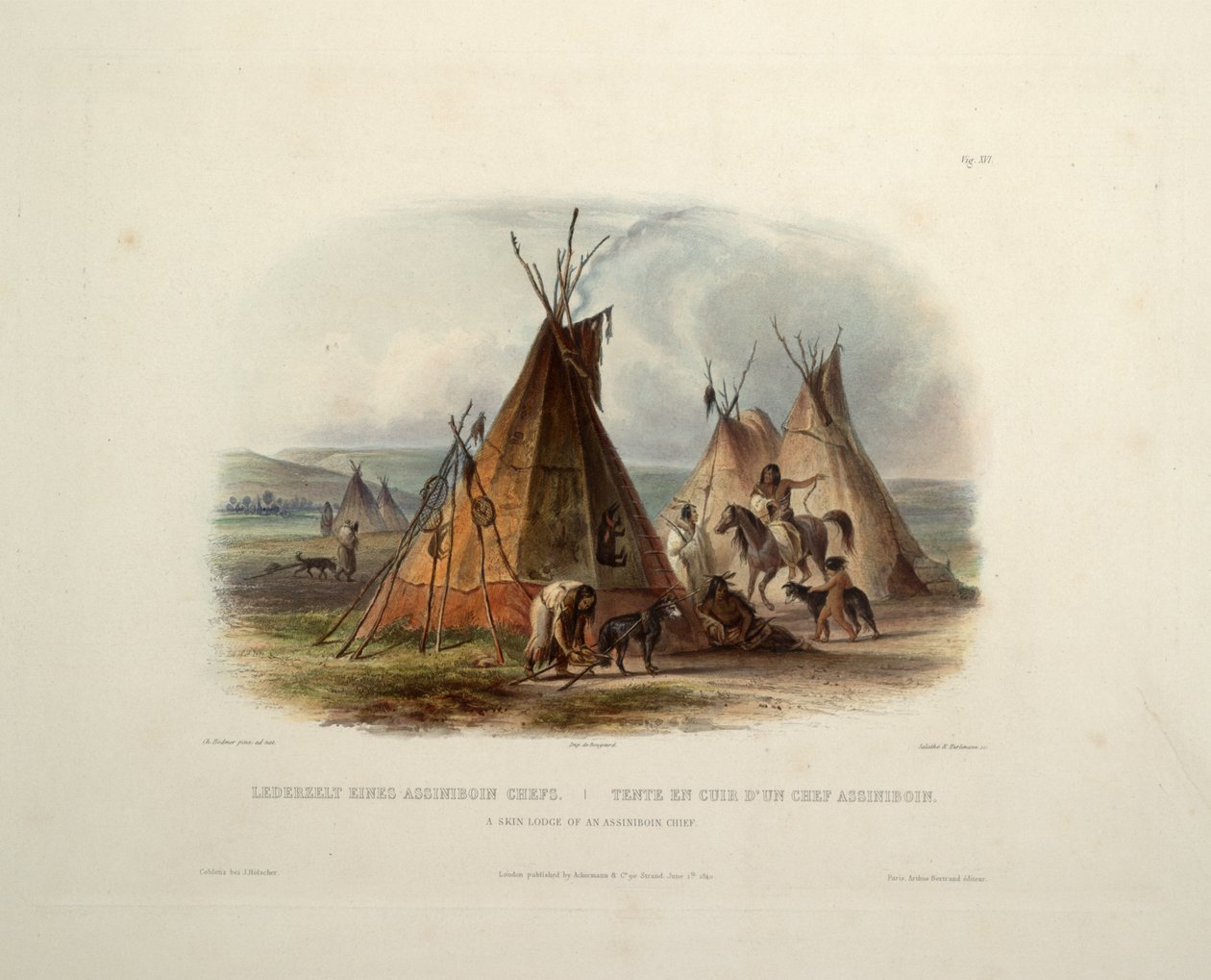 A Skin Lodge of the Assiniboin Chief by Karl Bodmer