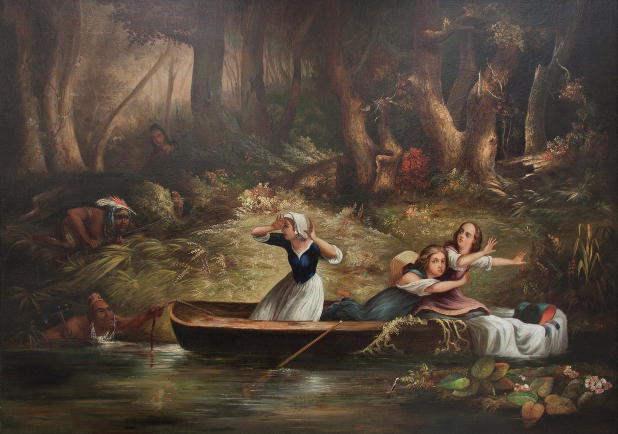 Capture of the Calloway Girls and Jemima Boone by Karl Bodmer