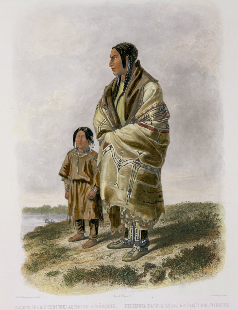 Dacota Woman and Assiniboin Girl, plate 9 from volume 2 of `Travels in the Interior of North America