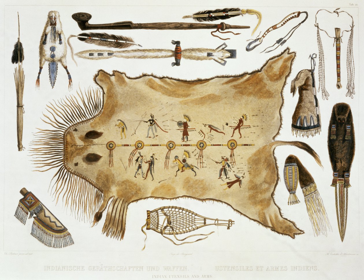 Indian Utensils and Arms, plate 21 from Volume 2 of 