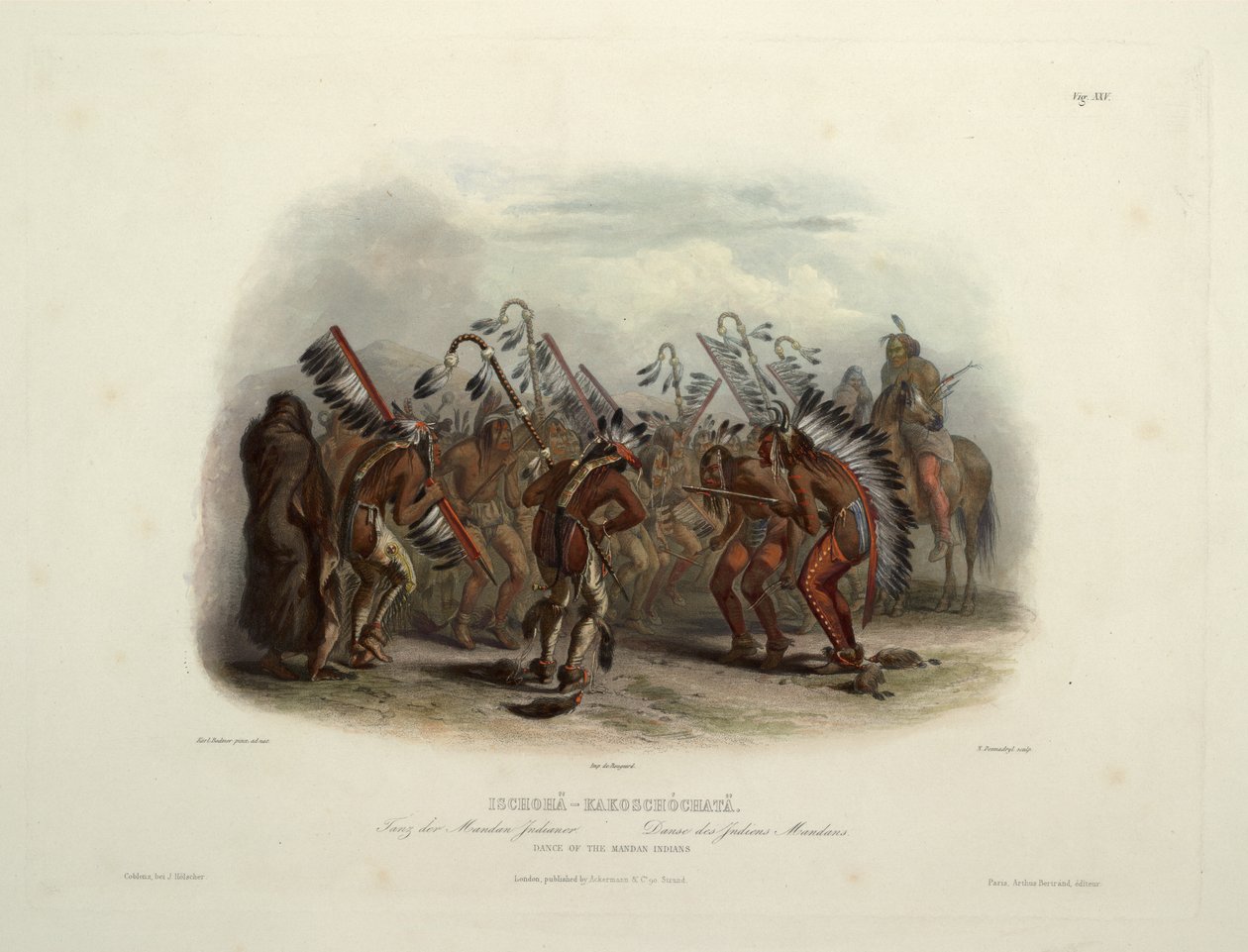 Ischohä-Kakoschochatä Dance of the Mandan Indians by Karl Bodmer