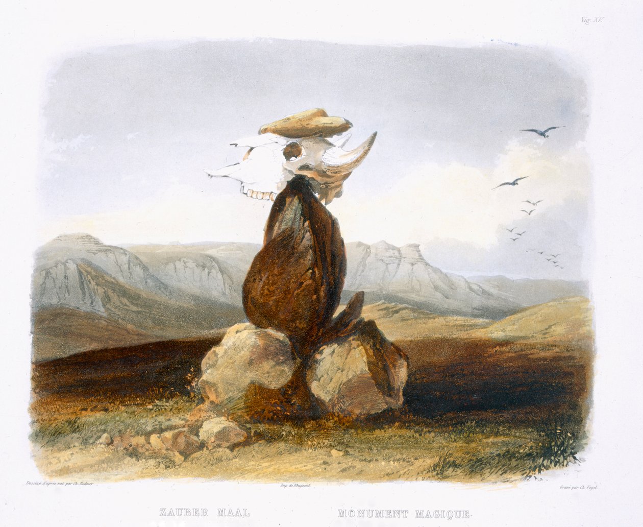 Magic Pile Erected by the Assiniboin Indians, plate 15 from Volume 1 of 