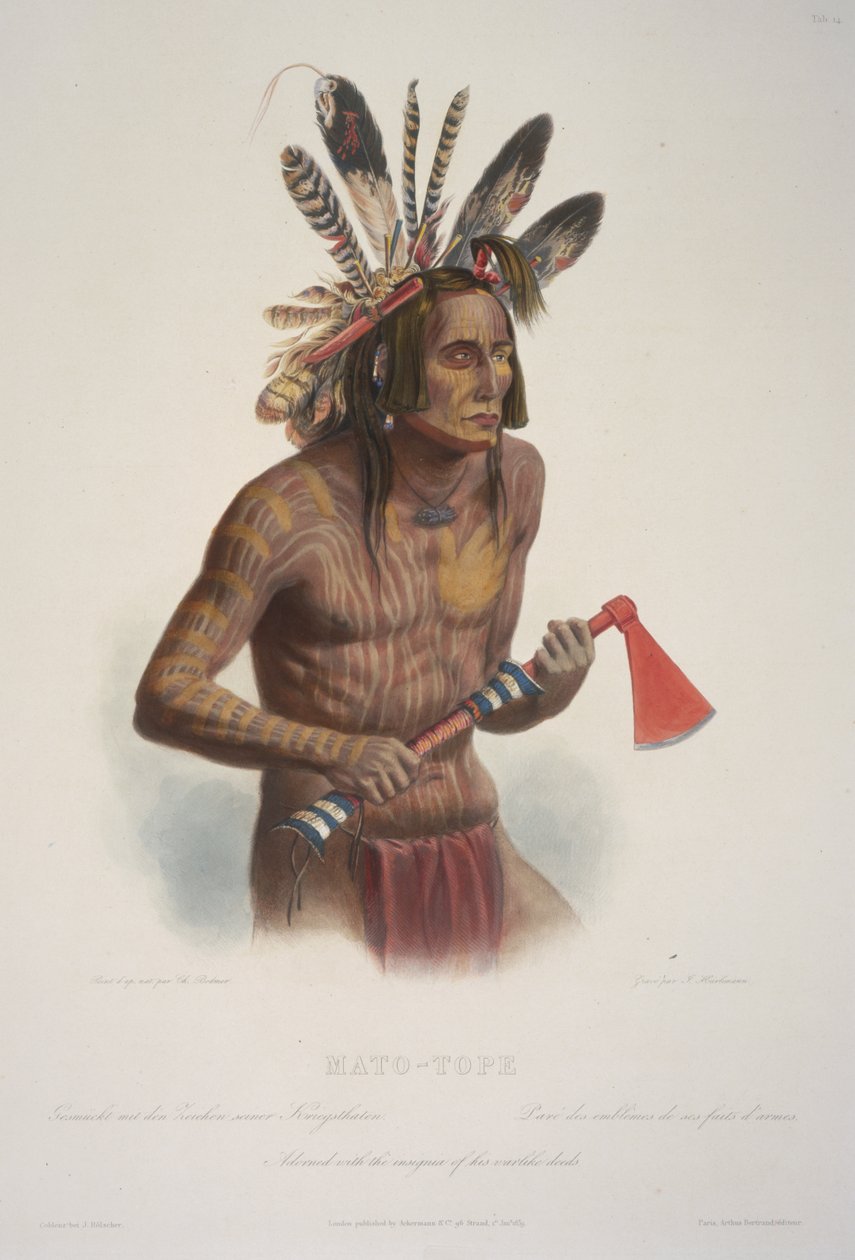 Mato-Tope, Adorned with the Insignia of His Warlike Deeds by Karl Bodmer