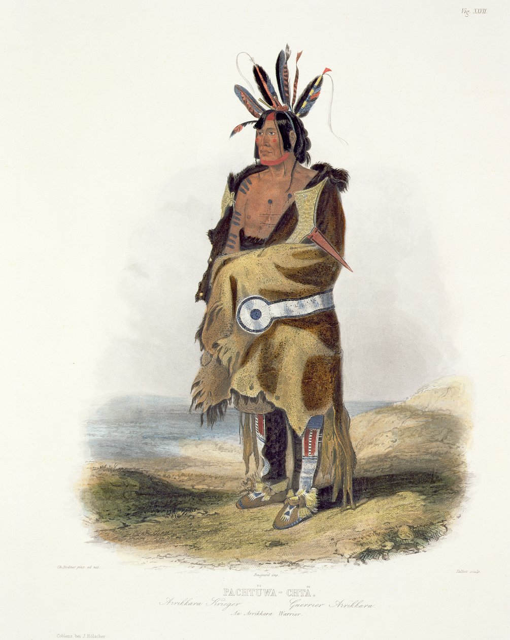 Pachtuwa-Chta, an Arrikkara Warrior, Plate 27 from Volume 1 of 