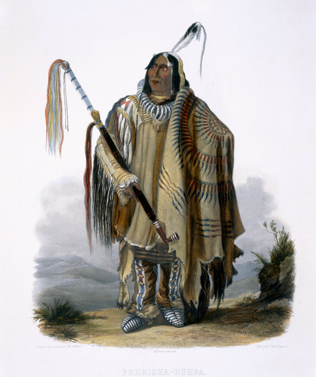 Pehriska-Ruhpa, a Minatarre or Big-Bellied Indian, plate 17 from Volume 2 of 