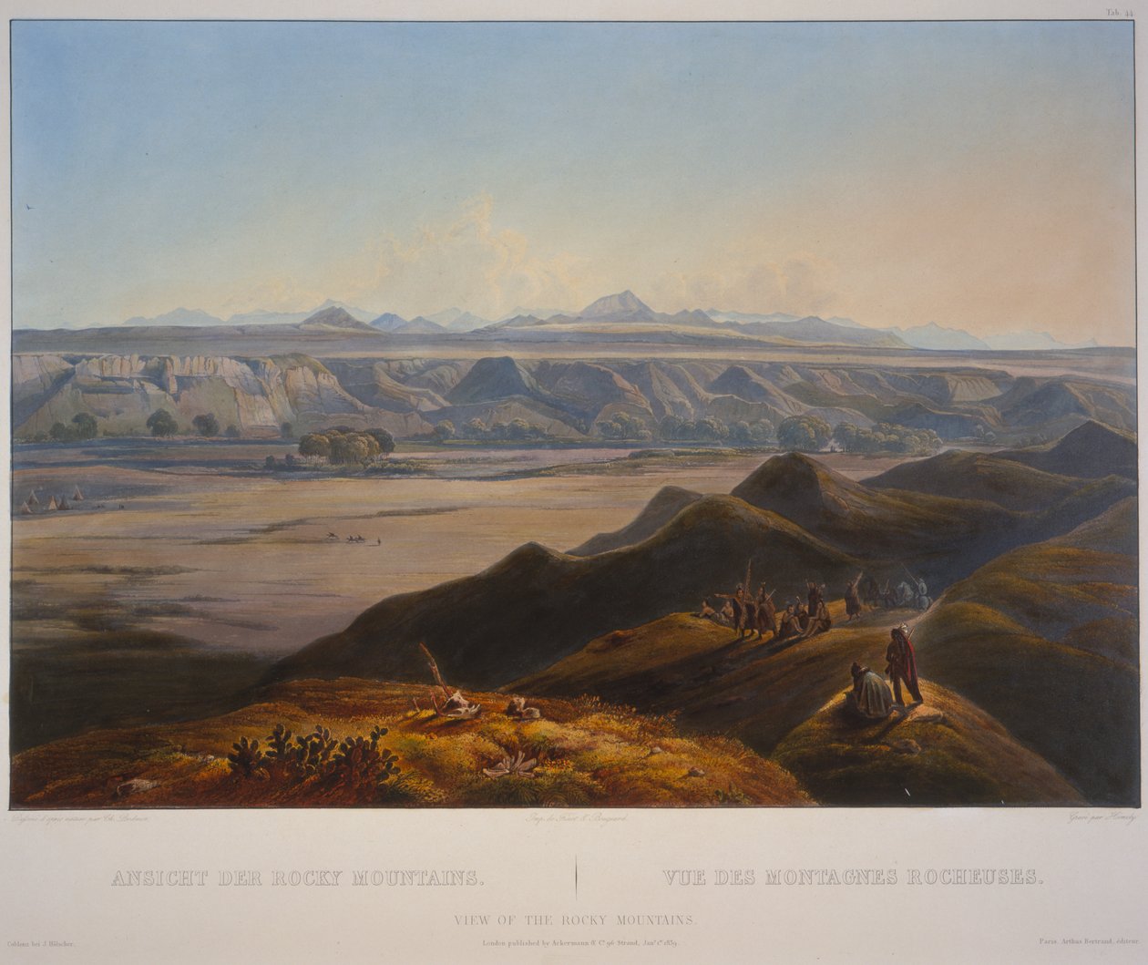 View of the Rocky Mountains by Karl Bodmer