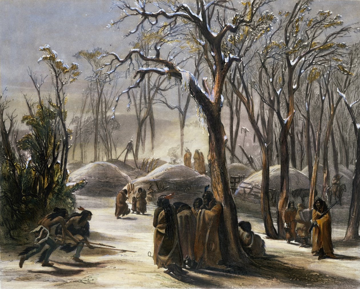 Winter Village of the Minatarres, plate 26 from Volume 2 of 