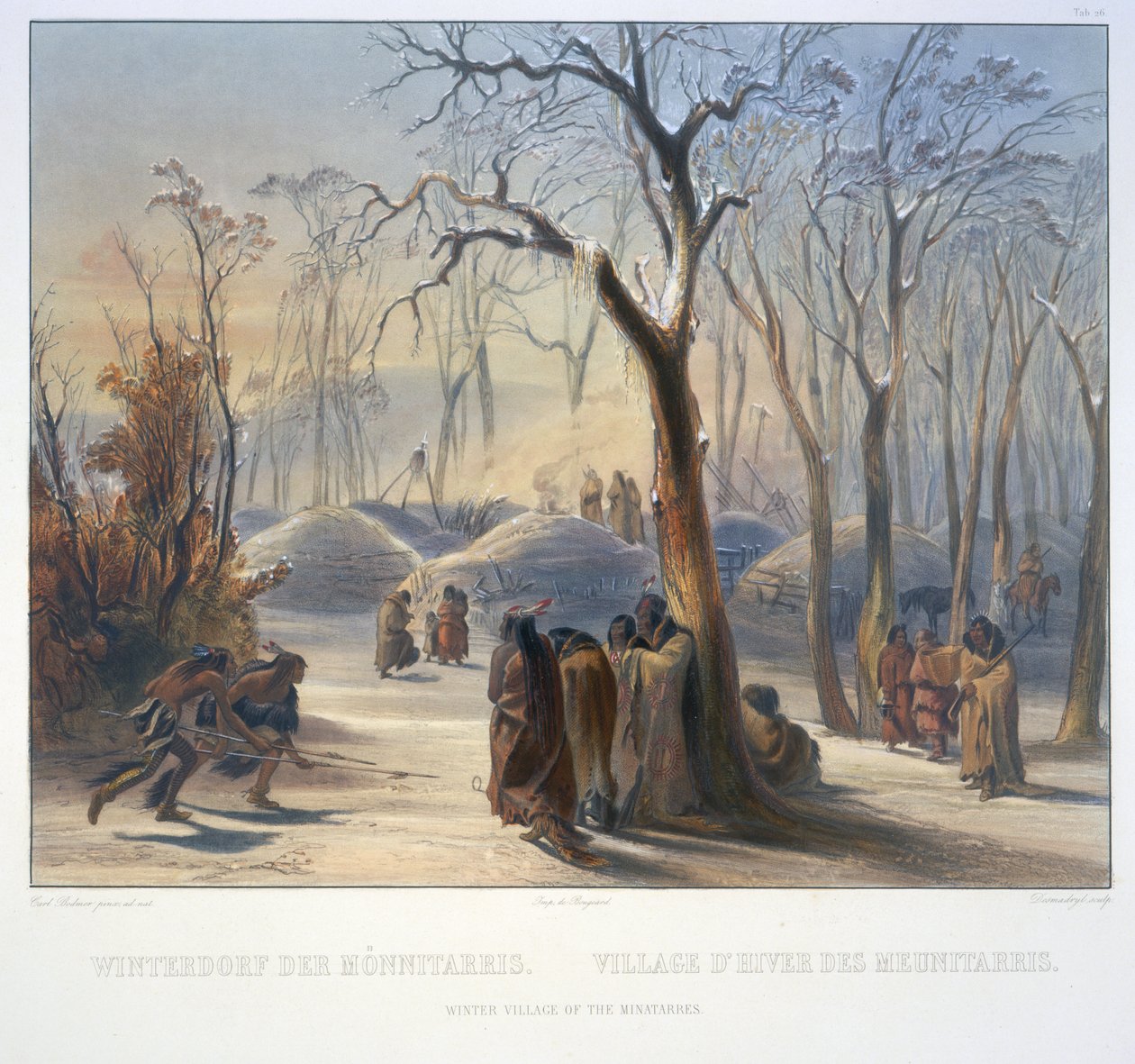 Winter Village of the Minatarres by Karl Bodmer