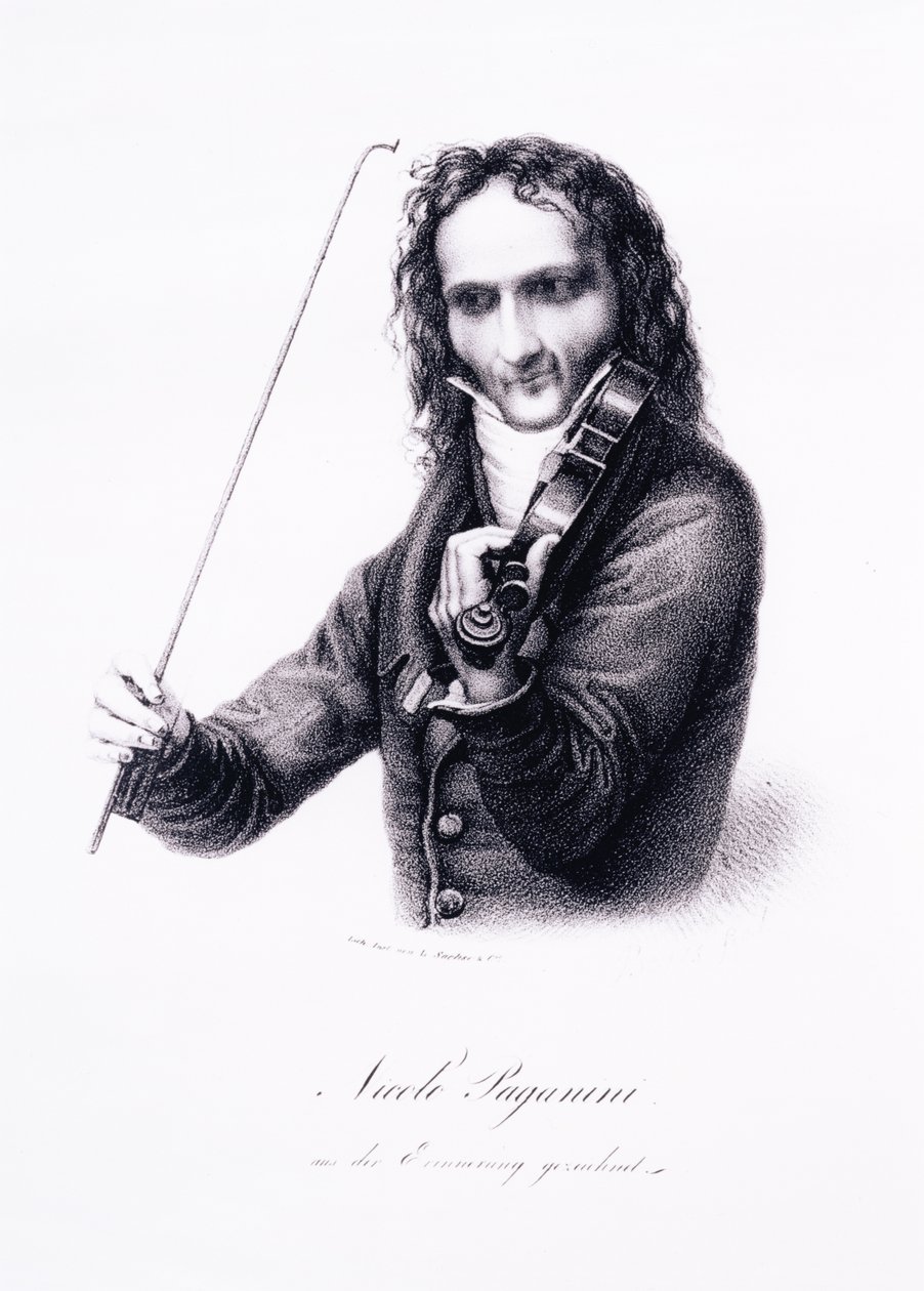Portrait of Niccolo Paganini, Italian violinist by Karl Joseph Begas