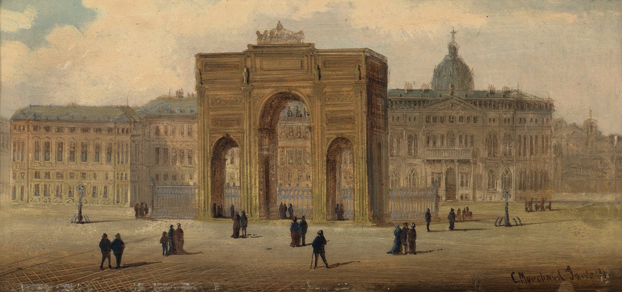 Triumphal Arch with Figurative Staffage by Karl Kaufmann