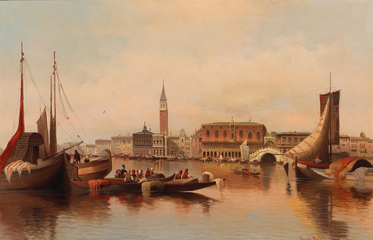 Venetian Scene with View of St Mark