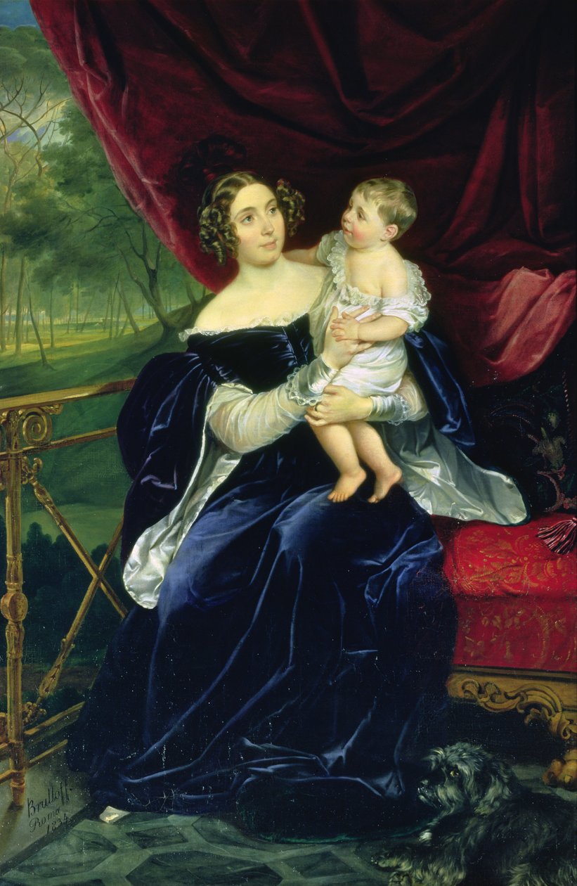 Countess Olga Ivanovna Orlov-Davydov with Her Daughter by Karl Pavlovich Bryullov