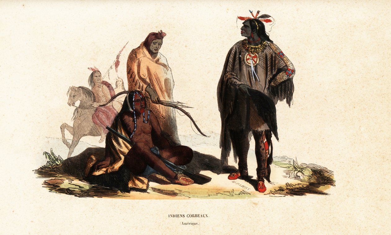 Crow People at Fort Clarke by Karl (after) Bodmer