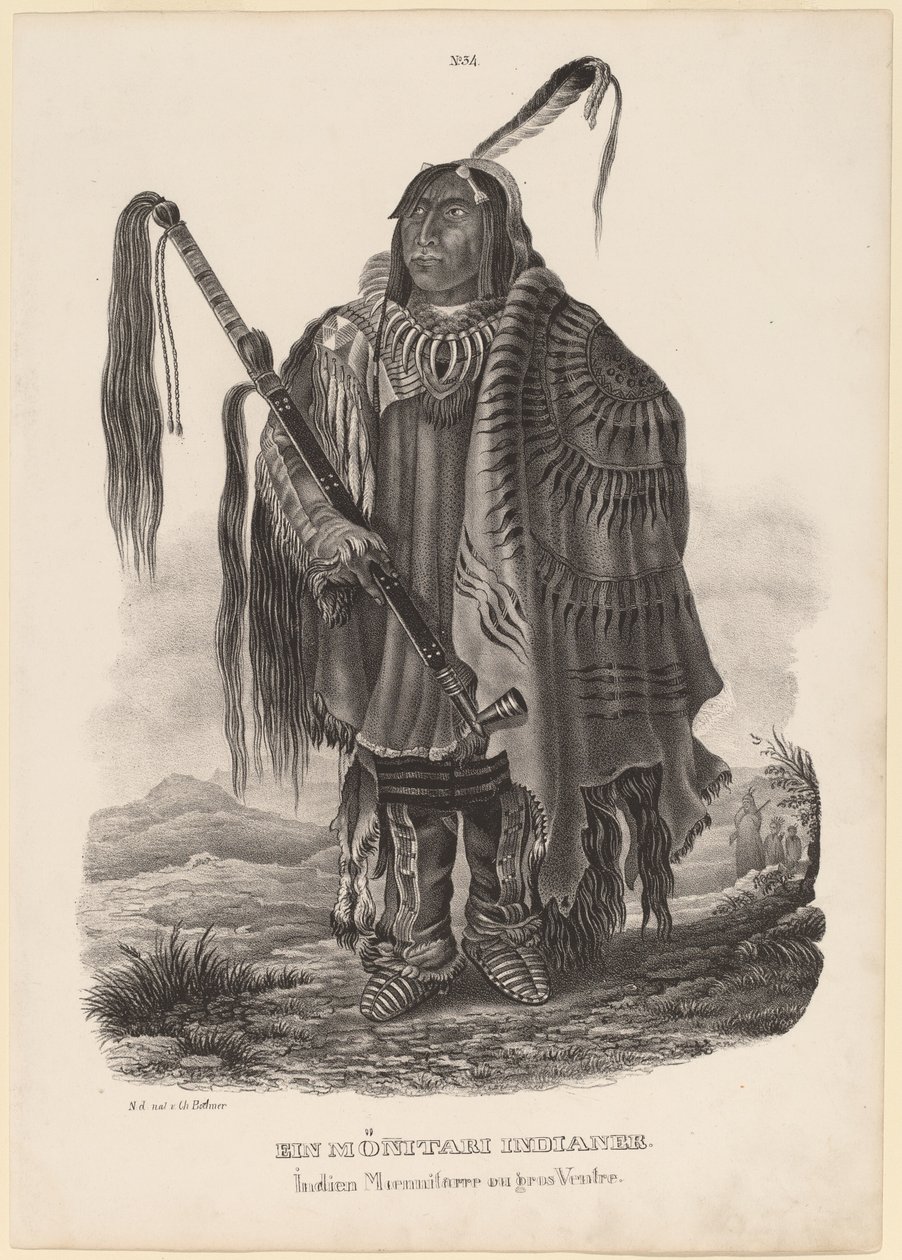 A Monitari Indian by Karl Bodmer