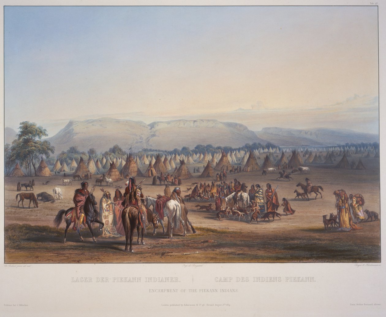 Encampment of the Peikann Indians by Karl Bodmer