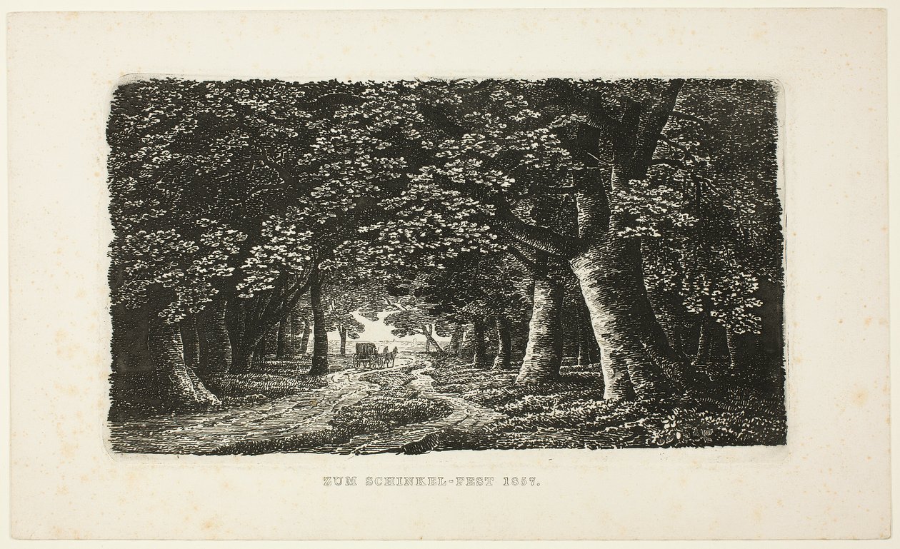 Woodland Path with a Coach by Karl Friedrich Schinkel