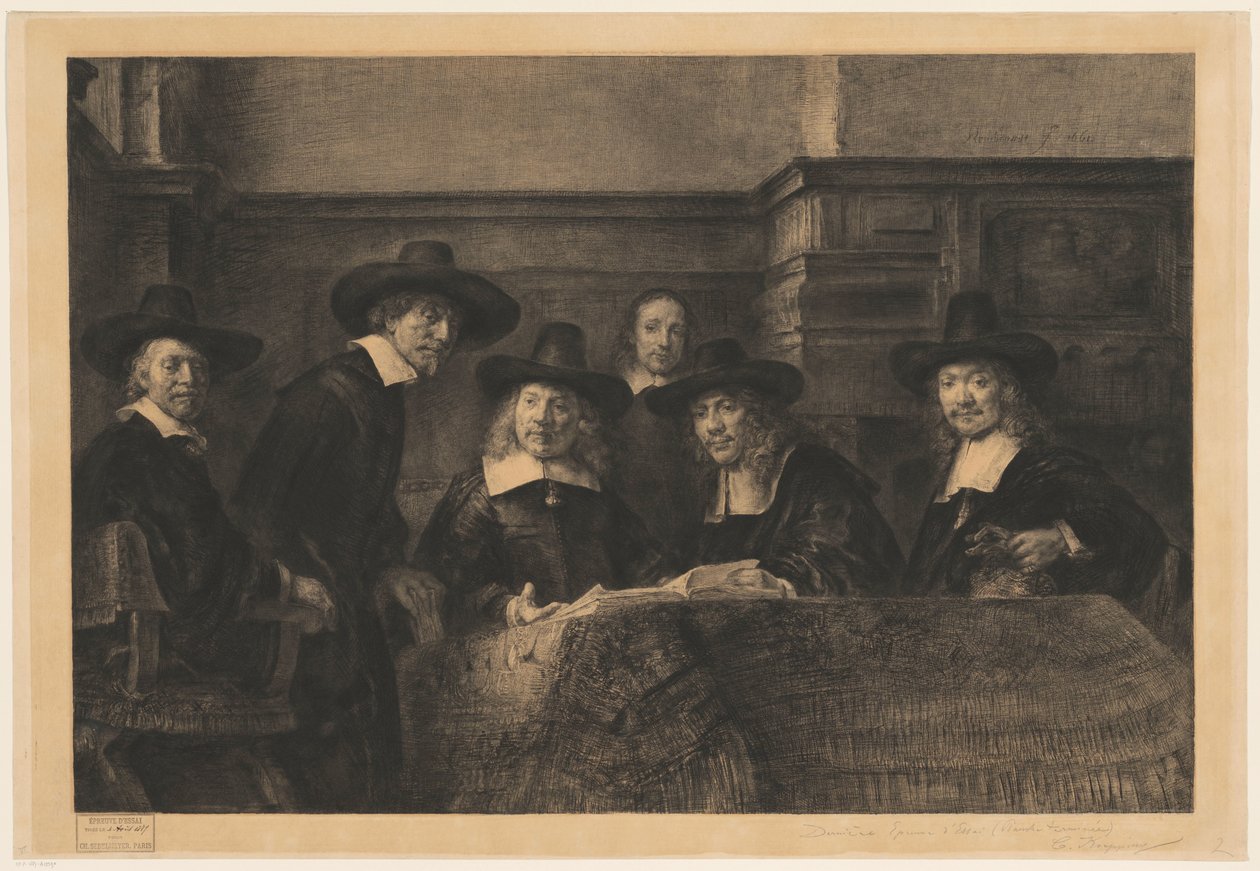 The Syndics, after Rembrandt by Karl Köpping