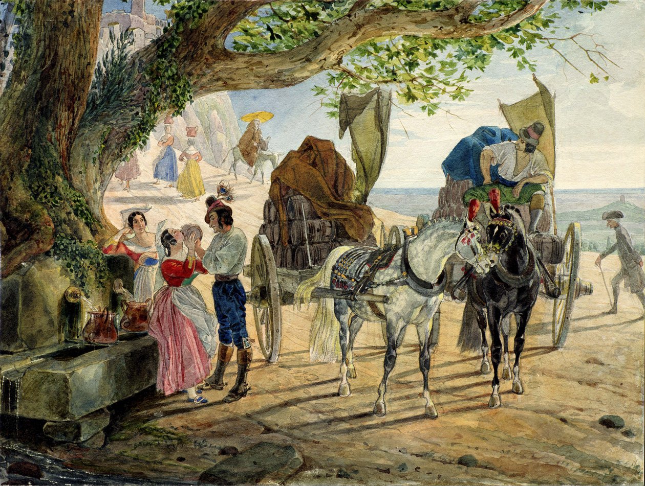 Fete in Albano, 1830-1833 by Karl Pavlovich Bryullov