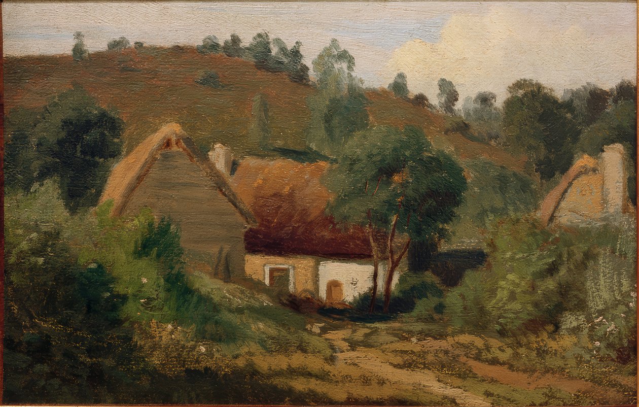 French Landscape with Houses by Karl Peter Burnitz