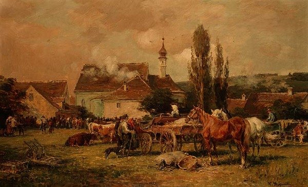 A Village Market by Karl Stuhlmuller