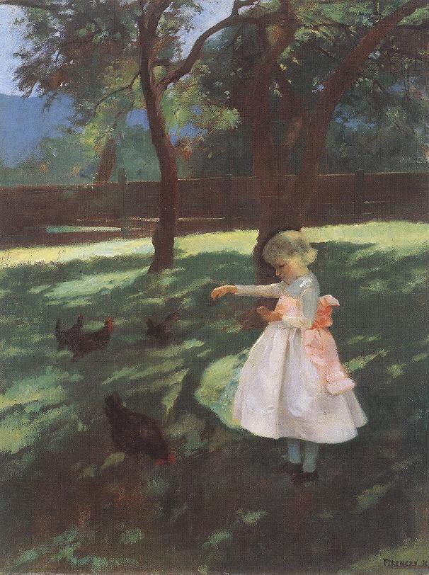 Feeding the Chickens by Károly Ferenczy