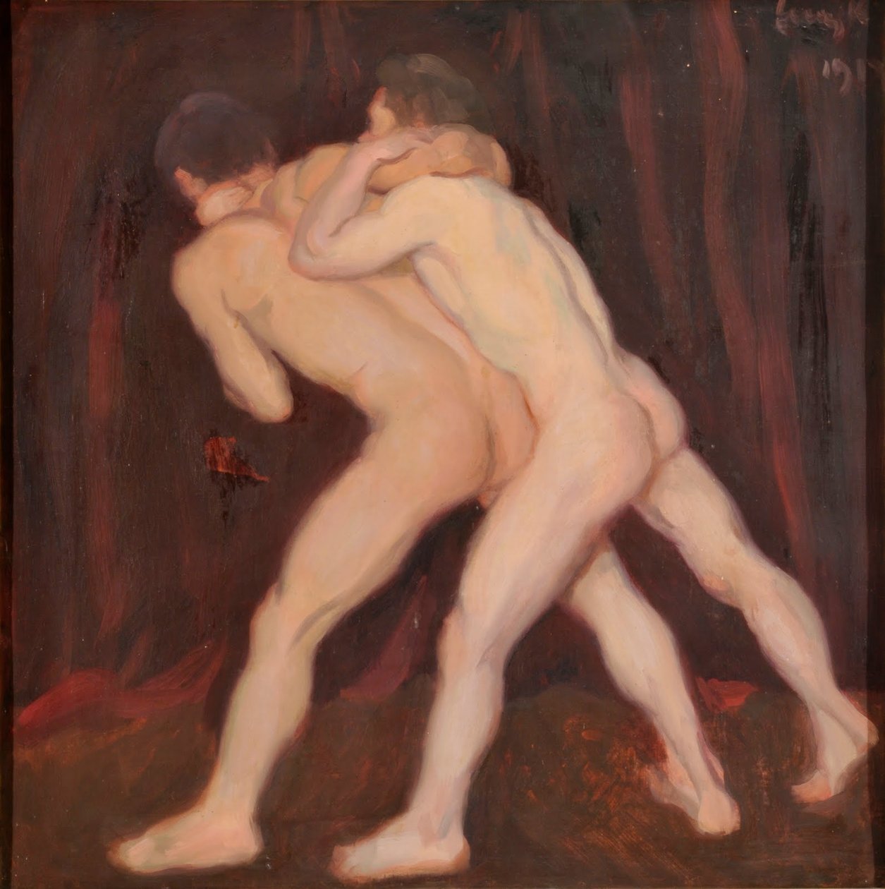 Wrestlers by Károly Ferenczy