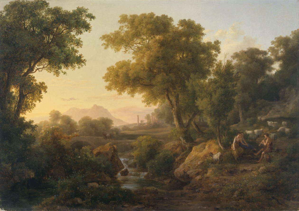 Italian Classical Landscape by Karoly I Marko