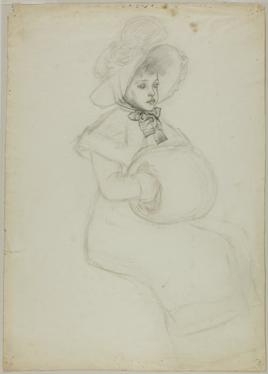Seated Girl with Muff by Kate Greenaway