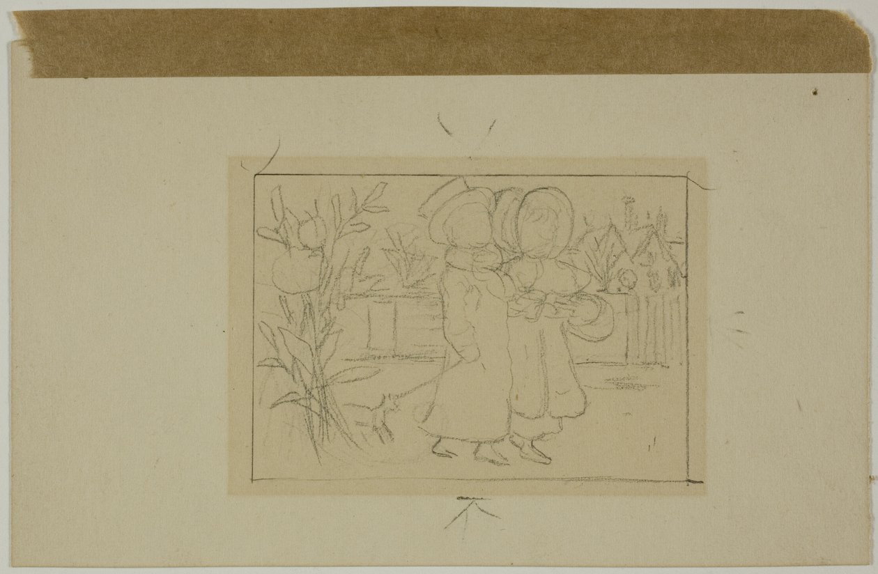 Two Figures Walking by Kate Greenaway