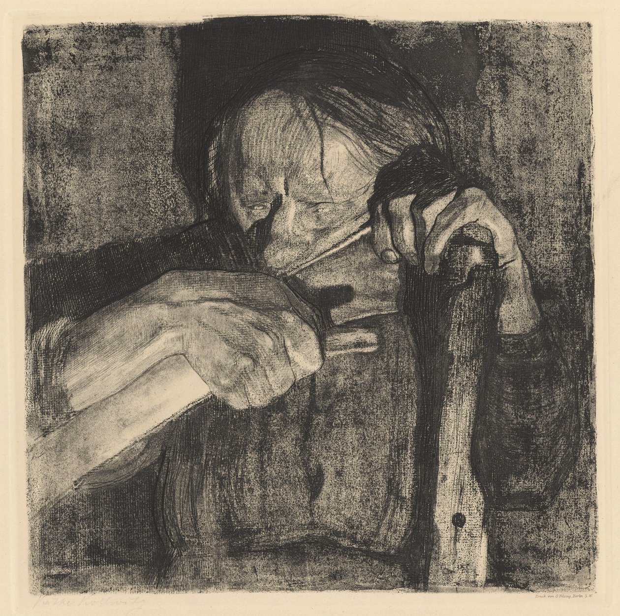 Whetting the Scythe by Käthe Kollwitz