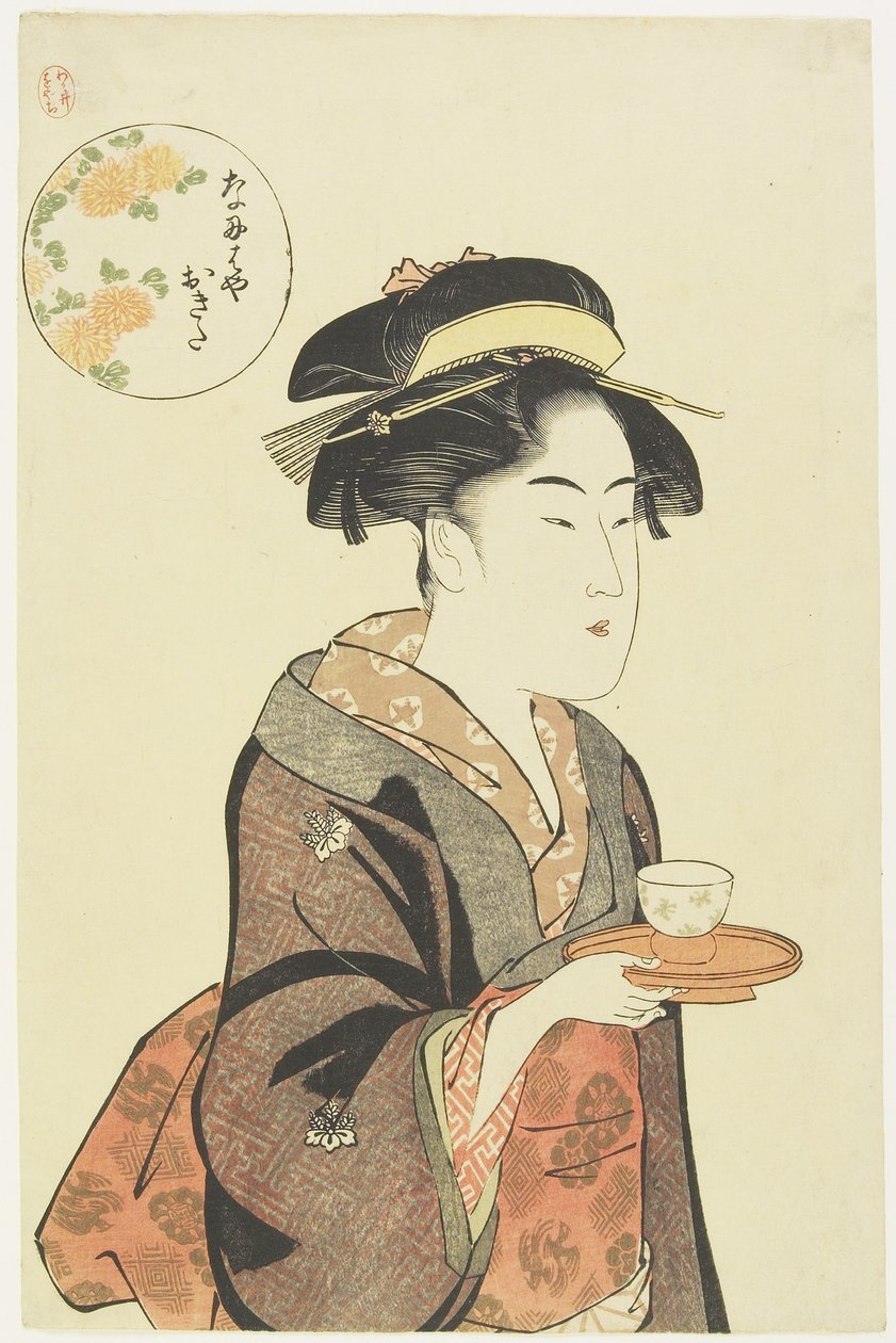 Waitress Okita of Naniwaya Teahouse by Katsukawa Shuncho