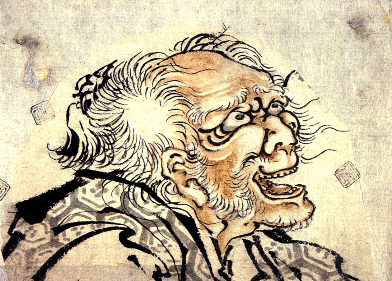 Head of an old man by Katsushika Hokusai